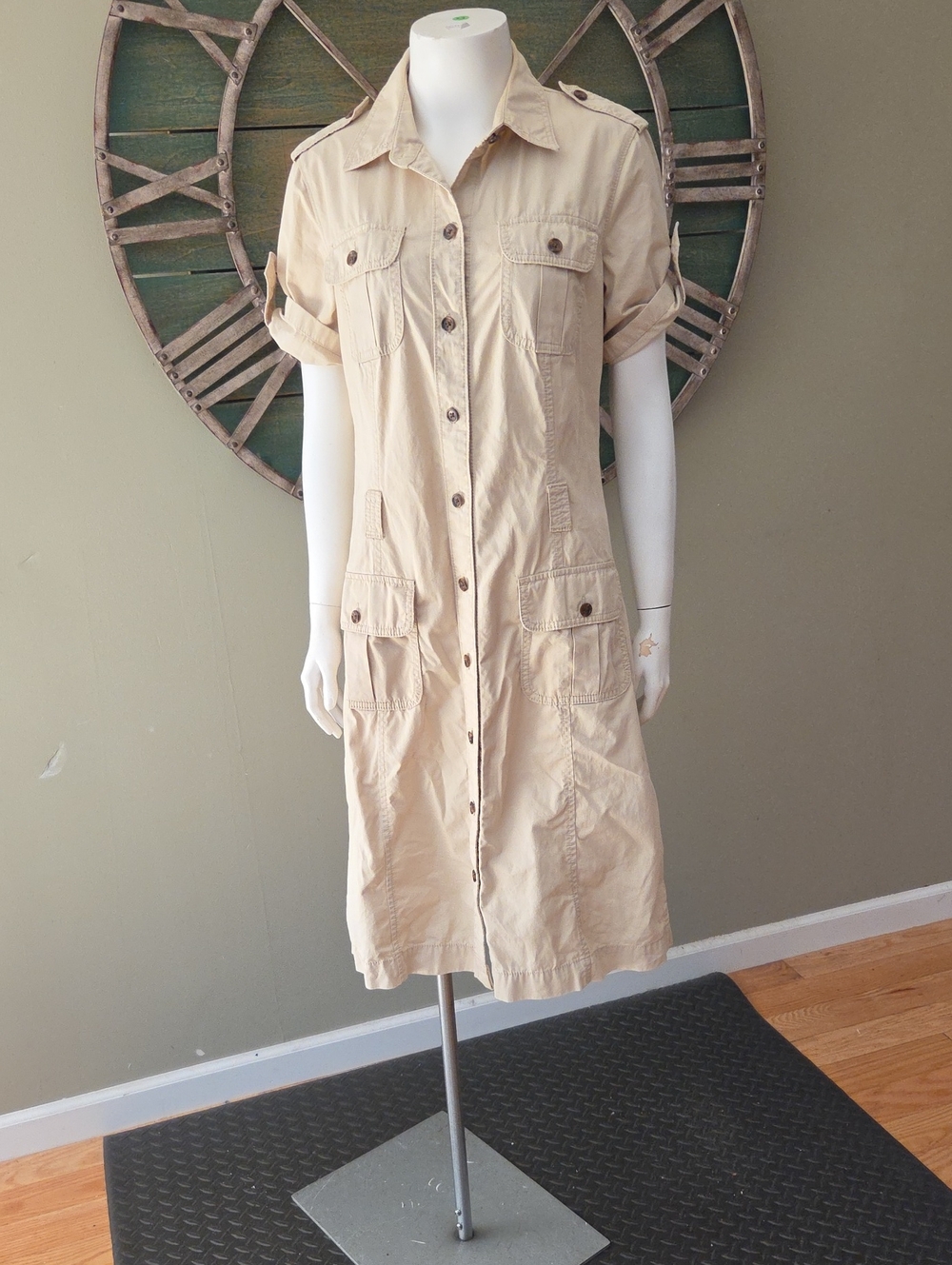 Banana Republic Vintage Travel & Safari Cotton Shirt Dress